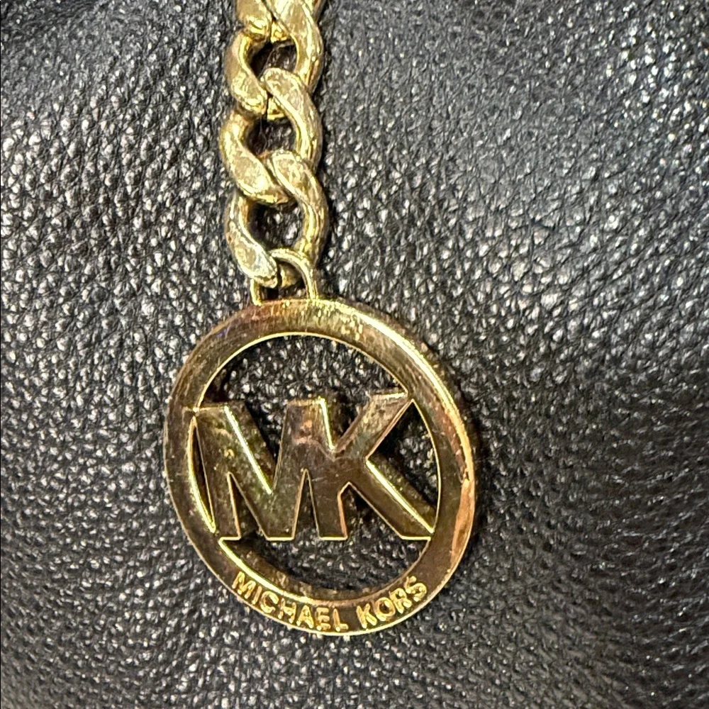 Michael Kors Black Pebbled Leather Hobo Bag